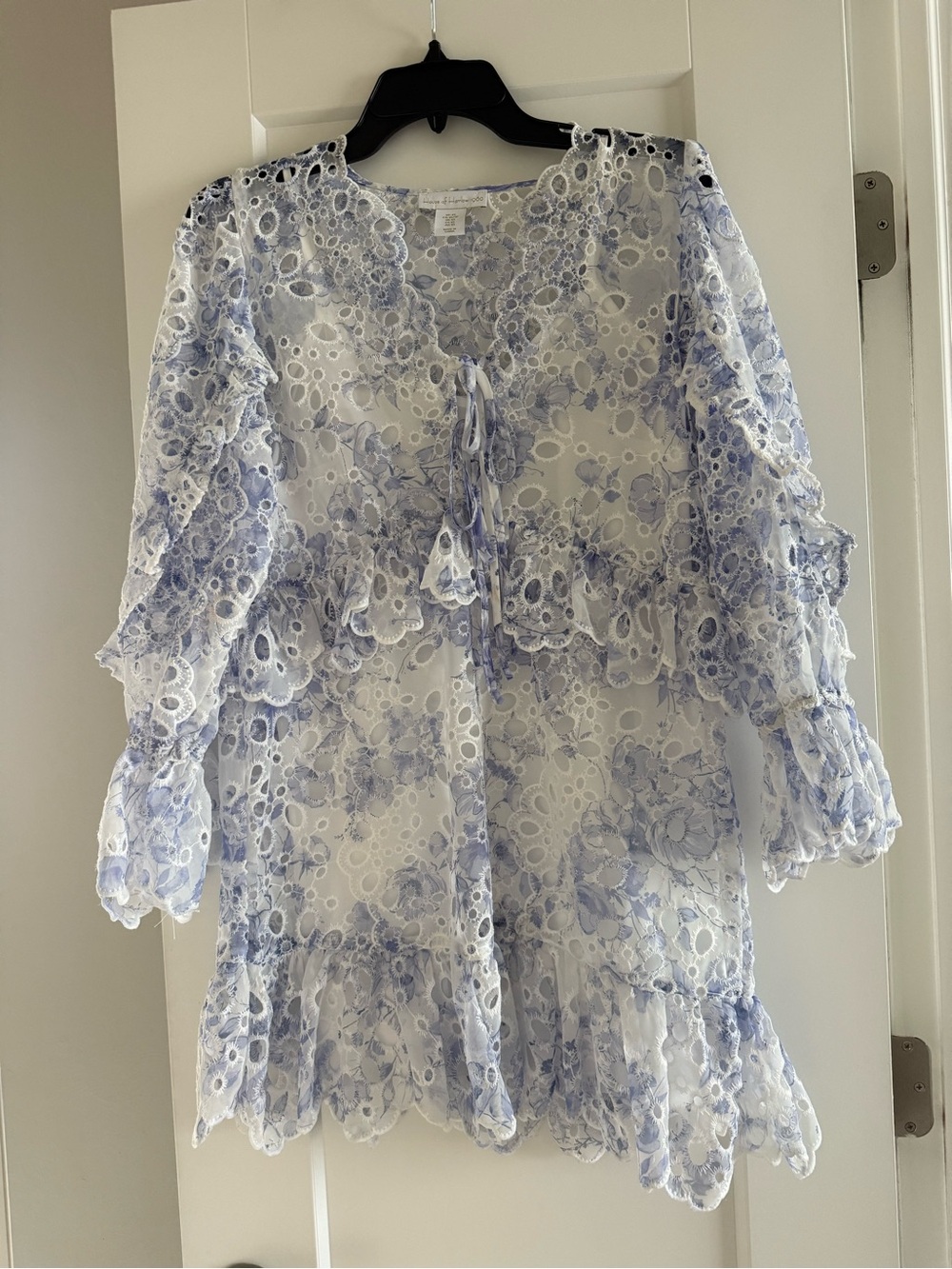 House of Harlow 1960 Light Blue Floral Lace Mini Dress